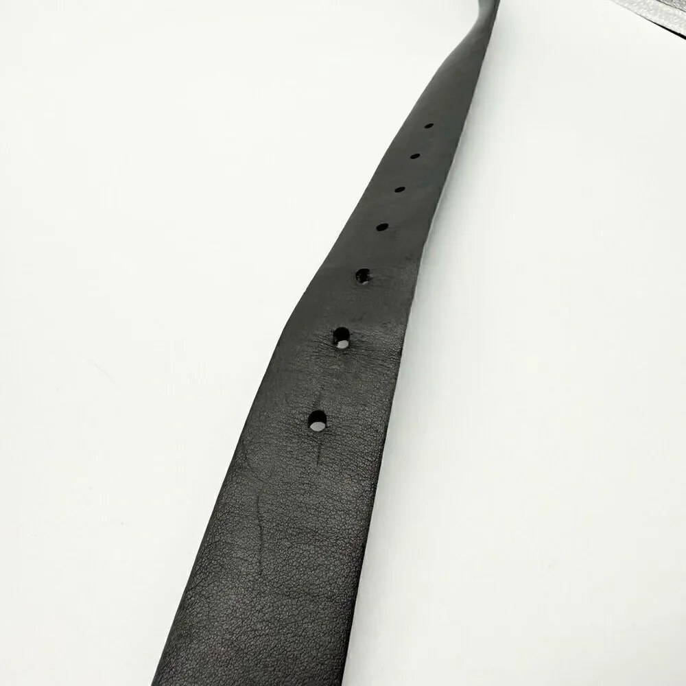 Murano 100% cow hide leather black belt - Men’s 38